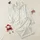 Women's Minimalist Abstract Scattered Floral Leaf Off-White Grey-Taupe Illustrative Pattern Satin Pajamas Set - 1