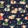Cow Lovers' Festive Highland Cow Winter Scene Seamless Pattern with Red Santa Hats, Plaid Scarves, and Holly on Navy Satin Pajamas Set - 2