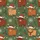 Festive Cow Lovers' Whimsical Highland Cow Christmas Pattern with Red Santa Hats, Holly & Snowflakes on Olive Green Satin Pajamas Set - 2