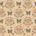 Highland Cow Lovers' Rustic Hand-Drawn Highland Cow Heads Floral Wreath Pattern Soft Sand Beige Muted Teal Satin Pajamas Set - 2