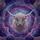 Women's Ethereal Highland Cow Galaxy Pattern with Blue Eyes, Lavender & Teal Cosmic Swirls Satin Pajamas Set - 2