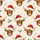 Rustic Holiday Enthusiasts' Fluffy Highland Cow Red Santa Hat Christmas Pattern with Muted Green Holly and Cream Background Satin Pajamas Set - 2