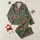 Farm Lovers' Charming Illustrative Christmas Pattern: Fluffy Highland Cows, Vintage Red Pickup Trucks, Festive Trees, Snowflakes, and Plaid Scarves in Vibrant Reds, Forest Greens, and Warm Browns Satin Pajamas Set - 1