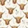 Nature Lovers' Rustic Watercolor Highland Cow Golden-Brown Fur, Muted Purple Thistle Repeating Pattern Satin Pajamas Set - 2