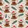 Highland Cow Lovers' Whimsical Santa Hat Plaid Scarf Pine Berry Teal Light Christmas Pattern Satin Pajamas Set - 2