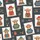 Highland Cow Lovers' Rustic Winter Pattern: Charcoal Grey Stamp-Framed Cows, Holly Berries, & Golden Bells Satin Pajamas Set - 2