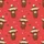 Family Matching Whimsical Red Highland Cow Leopard Print Hat Scarf Pattern Satin Pajamas Set - 2