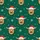 Festive Animal Lovers' Whimsical Highland Cow Santa Hat, Forest Green Snowflakes & Multi-Color Lights Satin Pajamas Set - 2
