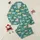 Kids' Playful Distressed Cow Pattern, Pastel Pink Orange Yellow Sky Blue Green on Solid Teal Green Satin Pajamas Set - 1