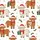 Festive Animal Lovers' Whimsical Highland Cow Cream Brown Red Santa Hat Holly Green Gift Pattern Satin Pajamas Set - 2