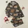 Scottish Culture Enthusiasts' Vintage Hand-Drawn Highland Coo & Thistle Pattern with Distressed Flags, Muted Browns & Olives on Charcoal Satin Pajamas Set - 1