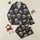 Rustic Holiday Enthusiasts' Textured Grunge Grey Highland Cow Seamless Christmas Pattern with Faded Red Santa Hats Satin Pajamas Set - 1