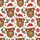 Whimsical Holiday Lovers Brown Highland Cow, Red Santa Hat, Snowflake Glasses, Holly Berries, Striped Candy, Star Bauble Pattern Satin Pajamas Set - 2