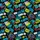 Men's Gaming Culture Fan Energetic Retro Graffiti Controllers Pixel Text Black Electric Blue Neon Yellow Pattern Satin Pajamas Set - 2