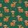 Christmas Celebration Enthusiasts' Whimsical Brown Highland Cow Pattern with Red Santa Hats and Gold Lights on Forest Green Satin Pajamas Set - 2
