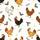 Families' Whimsical Brown & Red Chicken Green Holly White Christmas Farm Pattern Satin Pajamas Set - 2