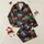 Highland Cow Lovers' Cosmic Nebula Realistic Highland Cow Design, Vibrant Red Orange Green Purple Stars Satin Pajamas Set - 1