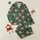 Highland Cow Lovers' Whimsical Forest Green Christmas Pattern with Santa Hat Cows, Holly, Lights, and Snowflakes Satin Pajamas Set - 1