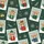 Highland Cow Lovers' Forest Green Christmas Postage Stamp Fluffy Cattle, Holly, & Bells Pattern Satin Pajamas Set - 2