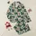 Highland Cow Lovers' Forest Green Christmas Postage Stamp Fluffy Cattle, Holly, & Bells Pattern Satin Pajamas Set - 1