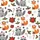 Christmas Families' Whimsical Raccoon Fox Red Santa Hat Poinsettia Holly Pattern Satin Pajamas Set - 2