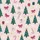 Coquette Lovers' Charming Blush Pink Christmas Trees Fuchsia Bows Teal Candy Canes Golden Stars Pattern Satin Pajamas Set - 2