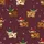 Holiday Animal Lovers' Whimsical Cartoon Highland Cow Festive Christmas Pattern with Santa Hats Snowflakes on Maroon Satin Pajamas Set - 2