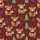 Cozy Holiday Charm Lovers Illustrative Highland Cow Cowboy Hat Plaid Scarf Golden Snowflake Maroon Pattern Satin Pajamas Set - 2