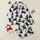 Festive Crafters' Black White Highland Cow Christmas Lights Tossed Silhouette Pattern Satin Pajamas Set - 1