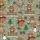 Cozy Holiday Lovers' Whimsical Christmas Highland Cow Pattern with Festive Beanies, Red Scarves, Snowflakes, Olive Green Satin Pajamas Set - 2