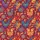 Art Enthusiasts Intricate Otomi Folk Art Crimson Red Blue Yellow Flora Fauna Satin Pajamas Set - 2