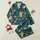 Women's Golden Sea Turtle Starfish Navy Aqua Teal Ornate Marine Foliage Design Satin Pajamas Set - 1
