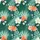 Women's Lush Tropical Botanical All-Over Print Palm Fronds Monstera Plumeria Hibiscus in Forest Green Teal Coral Satin Pajamas Set - 2