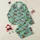 Holiday Dachshund Lovers' Mint Green Illustrative Festive Dachshunds in Santa Hats, Reindeer, Colorful Christmas Lights & White Snowflakes Pattern Satin Pajamas Set - 1