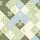 Women's Whimsical Quilt-Inspired Diamond Patchwork: Olive Bows, Blue & Cream Florals, Gingham Grid Satin Pajamas Set - 2