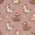 Holiday Animal Lovers' Whimsical Baby Calf Santa Hat Multi-Color Lights Dusty Rose Pattern Satin Pajamas Set - 2