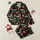 Family's Festive Black Christmas Pattern: Bold Red & White Text, Green '25' Accents, Ornaments, Trees & Reindeer Design Satin Pajamas Set - 1