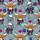 Winter Farm Fans' Highland Cow Pattern, Plaid & Beanie, Winter Botanicals, Snowflake Mugs, Purple Teal Rust Hues Satin Pajamas Set - 2