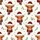 Whimsical Art Lovers' Festive Watercolor Highland Cow Heads Red Plaid Santa Hats Pattern Satin Pajamas Set - 2