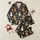 Holiday Enthusiasts' Adorable Highland Cow & Snowman Christmas Pattern with Leopard Hats, Golden Accents on Charcoal Black Satin Pajamas Set - 1