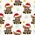Holiday Enthusiasts' Textured Yarn Highland Cow Christmas Seamless Pattern with Buffalo Plaid Scarves, Santa Hats, Snowflakes Satin Pajamas Set - 2