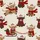 Festive Style Lovers' Retro Yarn Texture Highland Cow Christmas Pattern, Santa Hats & Holly Scarves Satin Pajamas Set - 2