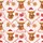 Whimsical Holiday Lovers' Festive Red White Highland Cow Christmas Candy Cane Gingerbread Pattern Satin Pajamas Set - 2