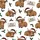 Holiday Animal Lovers' Whimsical Reddish-Brown Baby Highland Cow Pattern with Red Plaid Santa Hats, Green Holly, and Merry Christmas Text Satin Pajamas Set - 2