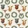 Western Christmas Lovers' Rustic Watercolor Cattle Heads, Snowy Wreaths & Multi-Color Festive Lights Pattern Satin Pajamas Set - 2