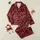 Women's Rich Black & Vibrant Red Scattered Hand-Drawn Hearts Solid Outline Polka Dot & Arrow Motifs Satin Pajamas Set - 1