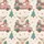 Highland Cow Lovers' Hand-Drawn Fluffy Cream Cow, Pastel Pink Vintage Truck, Festive Teal Gifts & Fuchsia Snowflakes Satin Pajamas Set - 2