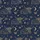 Cottagecore Admirers' Whimsical Hand-Drawn Highland Cow Celestial Wildflower Navy Gold Tan Pattern Satin Pajamas Set - 2