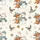 Cozy Winter Lovers' Whimsical Fluffy Highland Cow Snowman Hot Cocoa Blue-Grey Pattern Satin Pajamas Set - 2