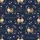 Kids & Sloth Lovers' Adorable Flat Art Sloth & Floral Pattern on Deep Navy Blue with Golden Personalized Script Satin Pajamas Set - 2